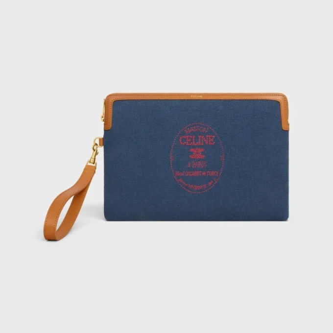 Piccola pochette con tracolla Cuir Triomphe in tessuto con ricami Piccola pochette con tracolla Cuir Triomphe in tessuto con ricami