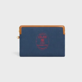 Piccola pochette con tracolla Cuir Triomphe in tessuto con ricami