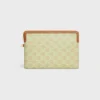 Piccola pochette con tracolla in pelle Cuir Triomphe e tela Toile Triomphe Piccola pochette con tracolla in pelle Cuir Triomphe e tela Toile Triomphe