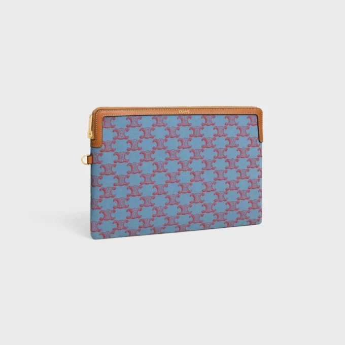 Piccolo astuccio con tracolla Cuir Triomphe in tessuto con motivo Triomphe all-over Piccolo astuccio con tracolla Cuir Triomphe in tessuto con motivo Triomphe all-over