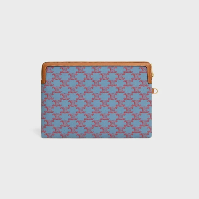 Piccolo astuccio con tracolla Cuir Triomphe in tessuto con motivo Triomphe all-over Piccolo astuccio con tracolla Cuir Triomphe in tessuto con motivo Triomphe all-over