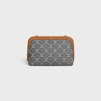 Pochette con catena in Jacquard Triomphe All Over