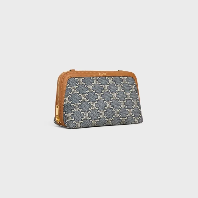 Pochette con catena in Jacquard Triomphe All Over Pochette con catena in Jacquard Triomphe All Over
