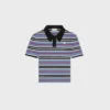 Polo corta in cotone a righe Polo corta in cotone a righe