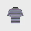 Polo corta in cotone a righe Polo corta in cotone a righe