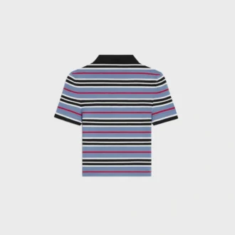 Polo corta in cotone a righe