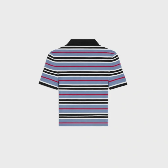 Polo corta in cotone a righe Polo corta in cotone a righe