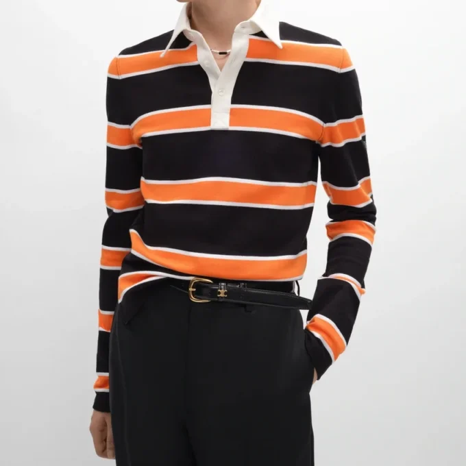 Polo in jersey di cotone a righe Polo in jersey di cotone a righe