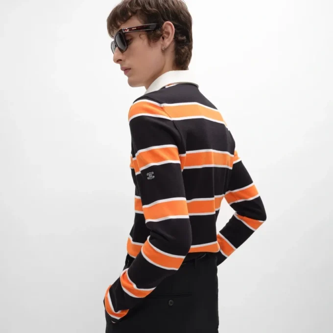 Polo in jersey di cotone a righe Polo in jersey di cotone a righe