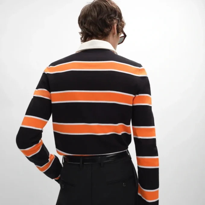 Polo in jersey di cotone a righe Polo in jersey di cotone a righe