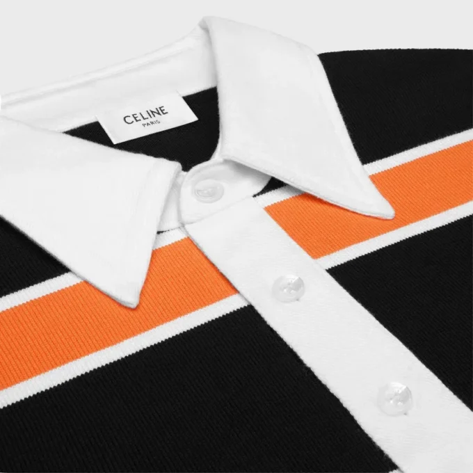 Polo in jersey di cotone a righe Polo in jersey di cotone a righe