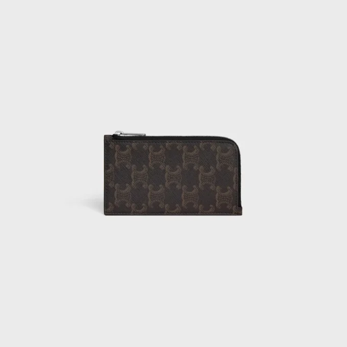 Portacarte lungo con cerniera in Triomphe Canvas