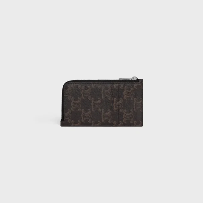 Portacarte lungo con cerniera in Triomphe Canvas
