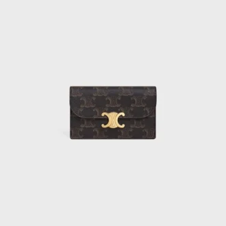 Portacarte lungo con patta Triomphe Canvas in Triomphe Canvas