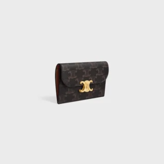 Portacarte lungo con patta Triomphe Canvas in Triomphe Canvas