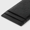 Portacarte magnetico in pelle di vitello con motivo Triomphe goffrato