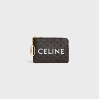 Portamonete in tela Triomphe Canvas con stampa CELINE