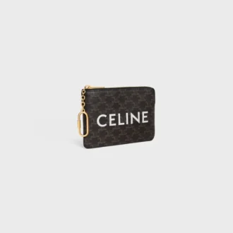 Portamonete in tela Triomphe Canvas con stampa CELINE