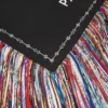 Quadrato con frange in twill di seta