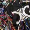 Quadrato con frange in twill di seta