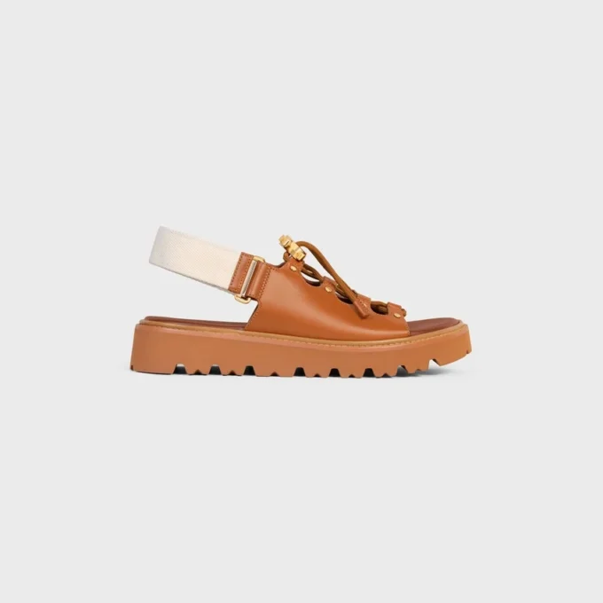 Sandalo CELINE Billie Chunky in pelle di vitello e tessuto Sandalo CELINE Billie Chunky in pelle di vitello e tessuto