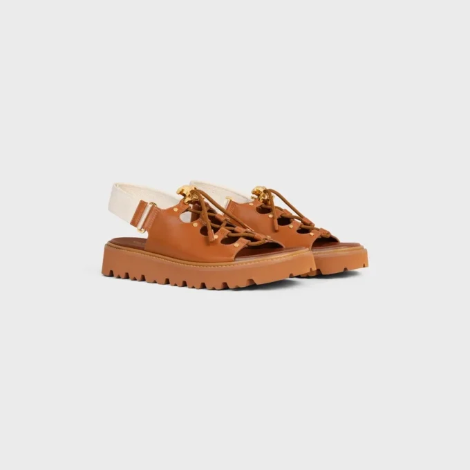 Sandalo CELINE Billie Chunky in pelle di vitello e tessuto Sandalo CELINE Billie Chunky in pelle di vitello e tessuto