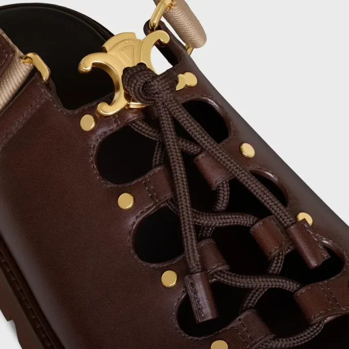 Sandalo CELINE Billie Chunky in pelle di vitello e tessuto Sandalo CELINE Billie Chunky in pelle di vitello e tessuto