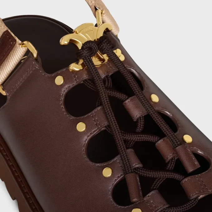 Sandalo CELINE Billie Chunky in pelle di vitello e tessuto Sandalo CELINE Billie Chunky in pelle di vitello e tessuto