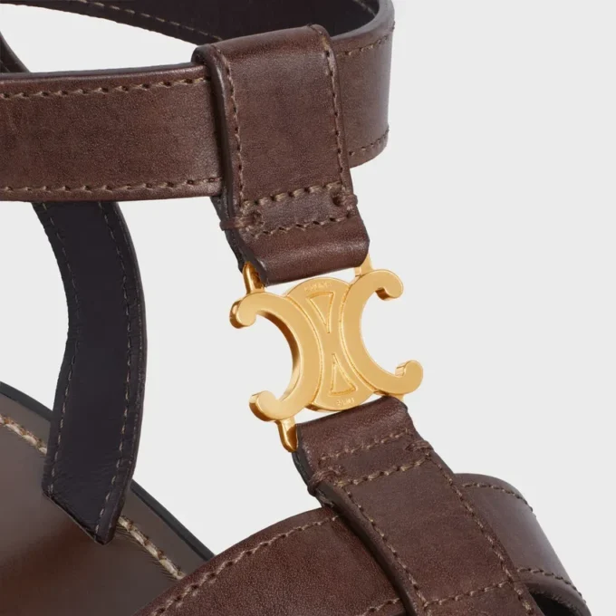 Sandalo CELINE Clea Triomphe in pelle di vitello – Concia vegetale Sandalo CELINE Clea Triomphe in pelle di vitello – Concia vegetale