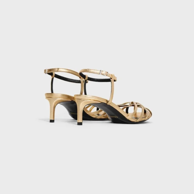 Sandalo CELINE Triomphe in pelle di agnello laminata Sandalo CELINE Triomphe in pelle di agnello laminata