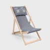Sdraio in legno e tessuto jacquard