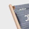 Sdraio in legno e tessuto jacquard
