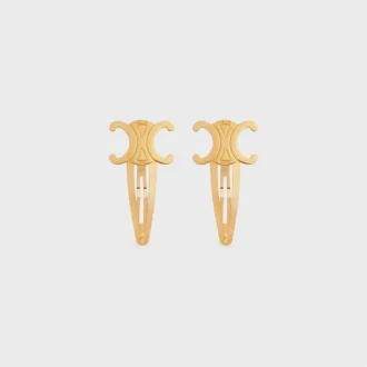 Set CELINE di 2 mollette a scatto in ottone con finitura dorata e acciaio Set CELINE di 2 mollette a scatto in ottone con finitura dorata e acciaio