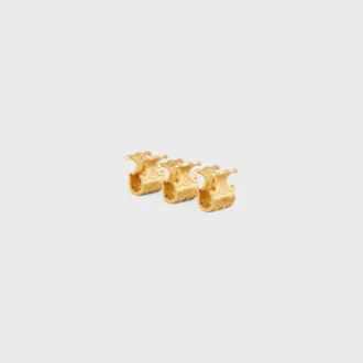 Set CELINE di 3 mini mollette per capelli in ottone con finitura dorata e acciaio