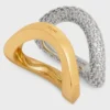 Set di anelli Formes Abstraites in strass e ottone con finitura in oro e rodio