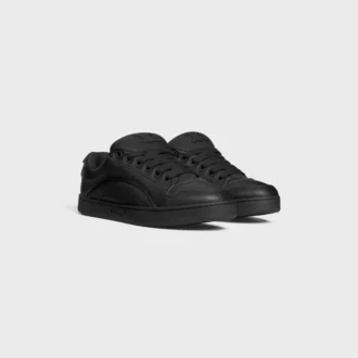 Sneaker basse stringate CELINE Huntington in pelle martellata e mesh