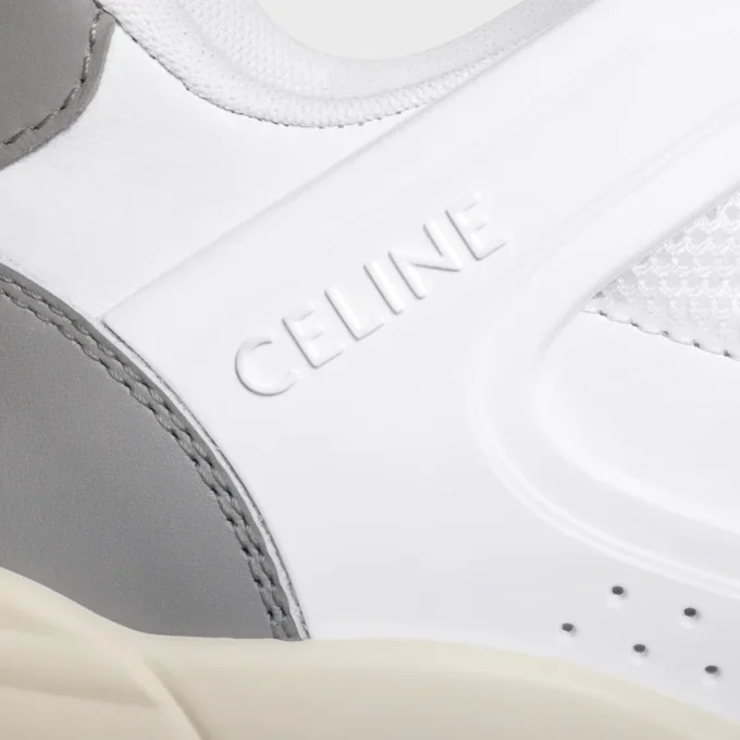 Sneaker basse stringate CELINE Trainer Ct-09 in pelle di vitello e mesh