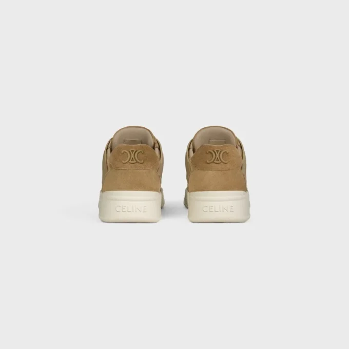 Sneaker basse stringate CELINE Trainer Ct-09 in pelle di vitello scamosciata e mesh Sneaker basse stringate CELINE Trainer Ct-09 in pelle di vitello scamosciata e mesh