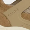 Sneaker basse stringate CELINE Trainer Ct-09 in pelle di vitello scamosciata e mesh Sneaker basse stringate CELINE Trainer Ct-09 in pelle di vitello scamosciata e mesh