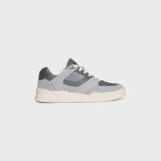 Sneaker basse stringate CELINE Trainer Ct-09 in pelle di vitello scamosciata, pelle di vitello e mesh
