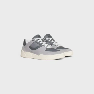 Sneaker basse stringate CELINE Trainer Ct-09 in pelle di vitello scamosciata, pelle di vitello e mesh