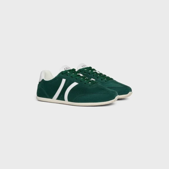 Sneaker CELINE Jogger Low con lacci e motivo Triomphe in pelle di vitello scamosciata e pelle di vitello Sneaker CELINE Jogger Low con lacci e motivo Triomphe in pelle di vitello scamosciata e pelle di vitello
