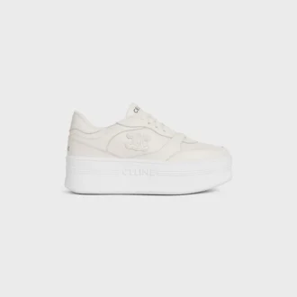 Sneaker con zeppa a blocco in pelle di vitello