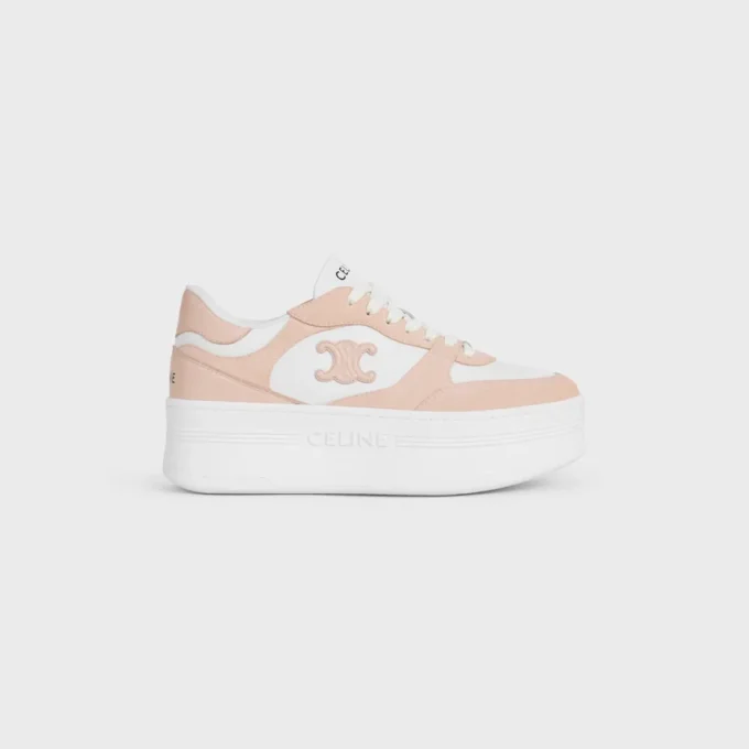 Sneaker con zeppa a blocco in pelle di vitello e pelle scamosciata Sneaker con zeppa a blocco in pelle di vitello e pelle scamosciata