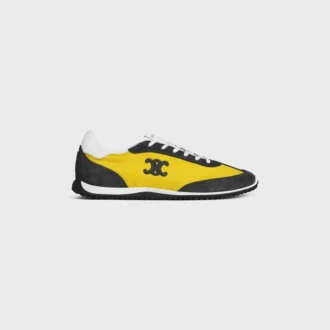 Sneaker Racer in nylon, pelle scamosciata e pelle di vitello