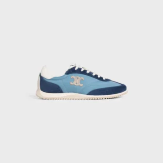 Sneaker Racer in nylon, pelle scamosciata e pelle di vitello