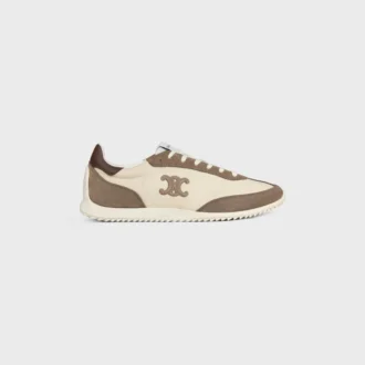 Sneaker Racer in nylon, pelle scamosciata e pelle di vitello