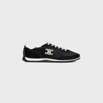 Sneaker Racer in nylon, pelle scamosciata e pelle di vitello