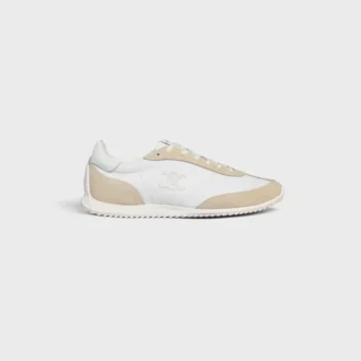 Sneaker Racer in nylon, pelle scamosciata e pelle di vitello