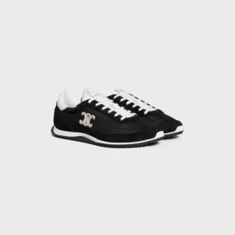 Sneaker Racer in nylon, pelle scamosciata e pelle di vitello